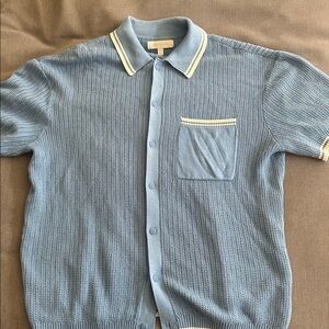 Urban Outfitters Blue Short Sleeve Knit Cardigan
